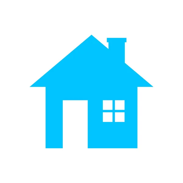 白い背景の上の青い家のアイコン — ストックベクタ
