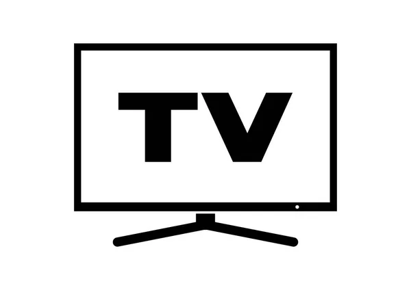 Black Tv pictogram op witte achtergrond — Stockvector