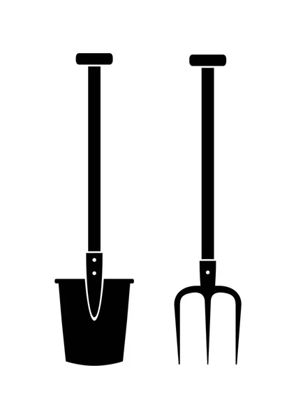 Espada preta e forquilha no fundo branco —  Vetores de Stock