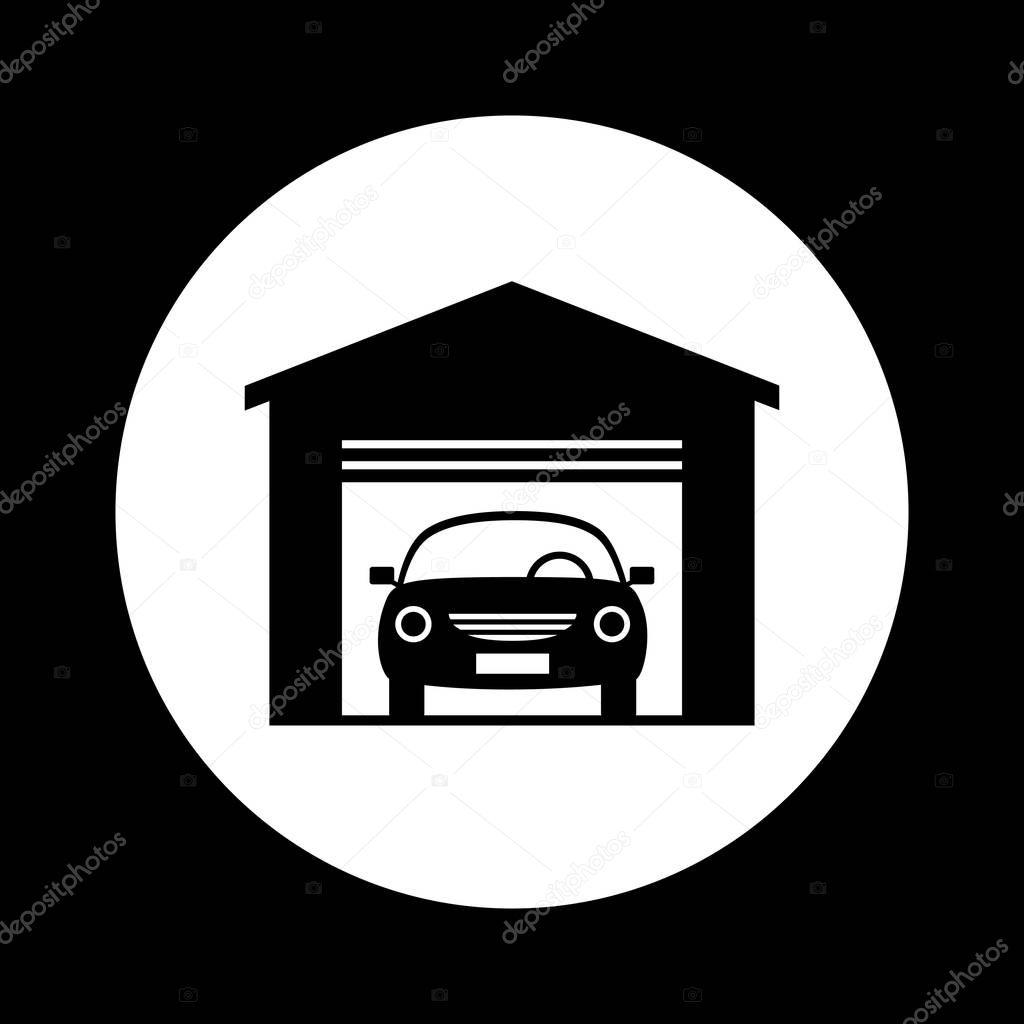 Black and white car icon 