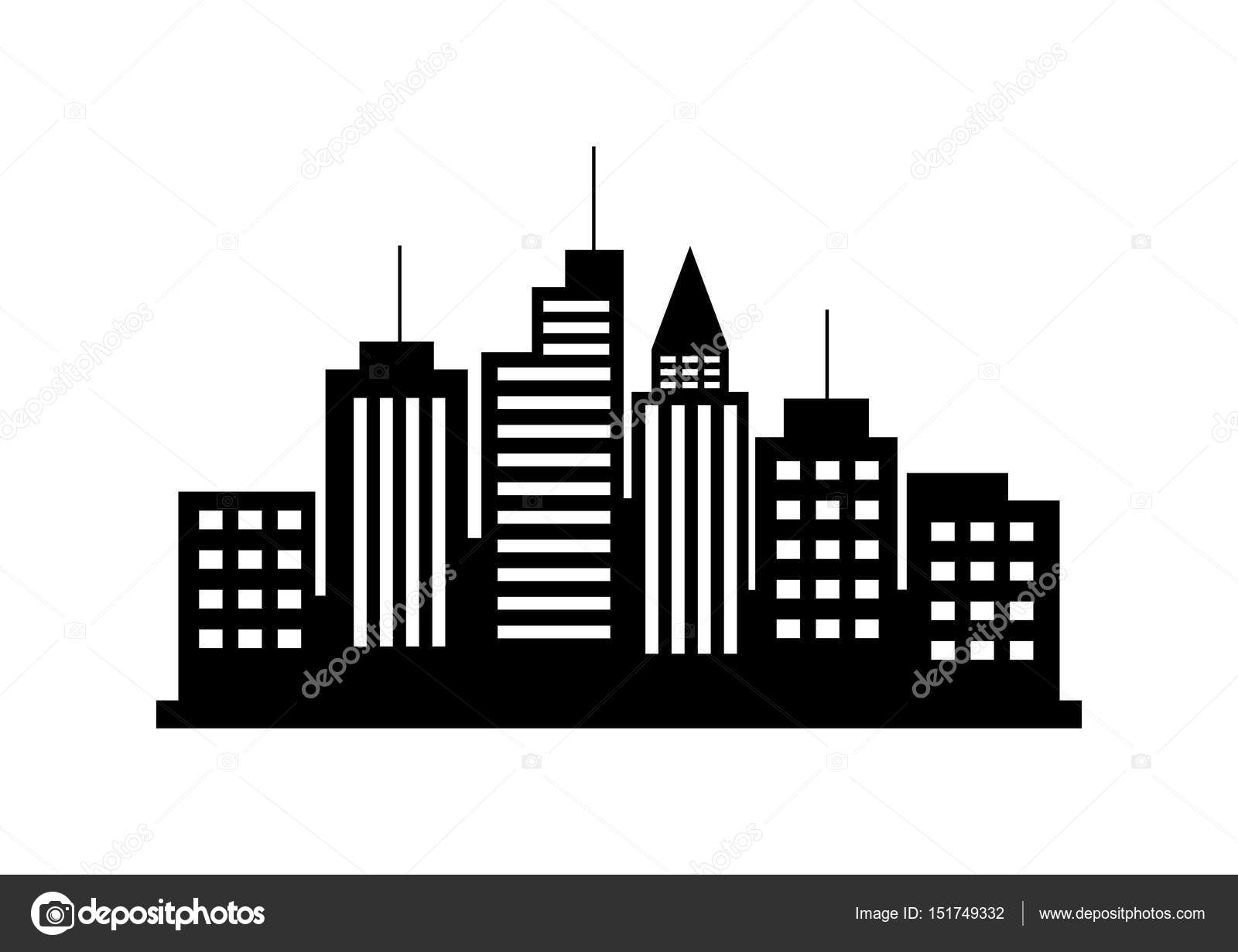 Black city vector icon on white background Stock Vector by ©Anthonycz