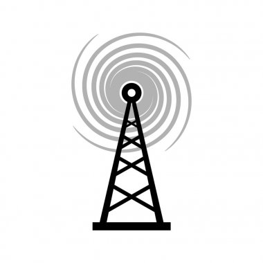 Beyaz arka planda siyah verici simgesi 