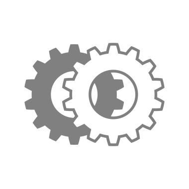 Beyaz arka planda gri endüstriyel simgesi   