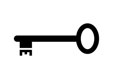 Beyaz arka planda siyah anahtar simgesi