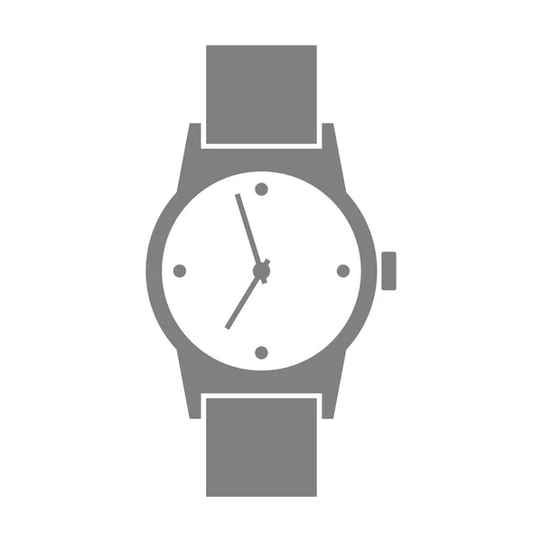 Ícone de relógio de pulso cinza no fundo branco — Vetor de Stock