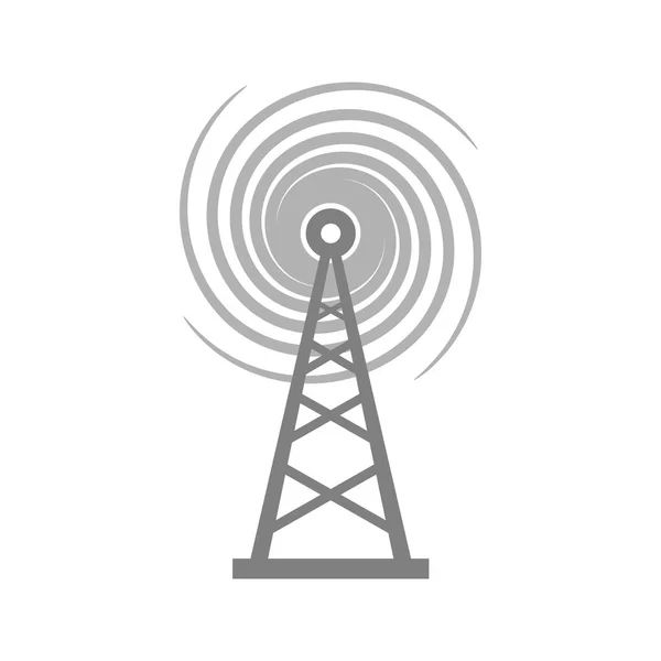 Icono del transmisor gris sobre fondo blanco — Vector de stock