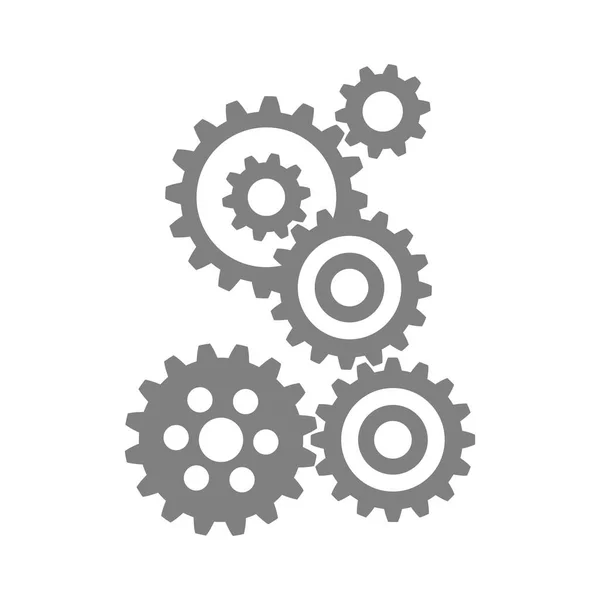 Icono industrial gris sobre fondo blanco — Vector de stock