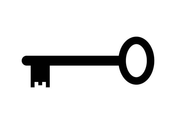 Icono de llave negra sobre fondo blanco — Archivo Imágenes Vectoriales