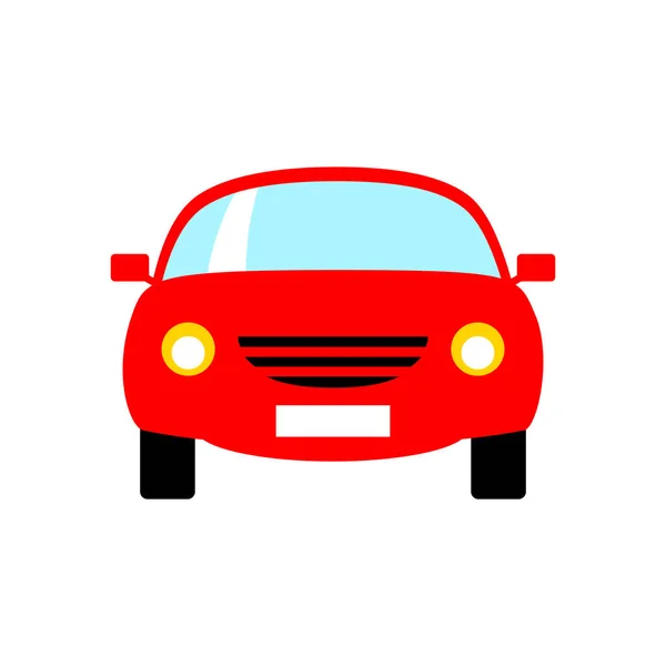Ícone de vetor de carro vermelho no fundo branco — Vetor de Stock