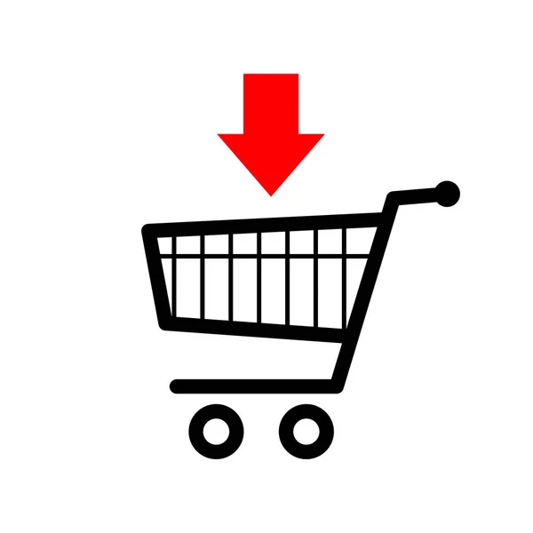 Ikona nákupního košíku na bílém pozadí — Stockový vektor