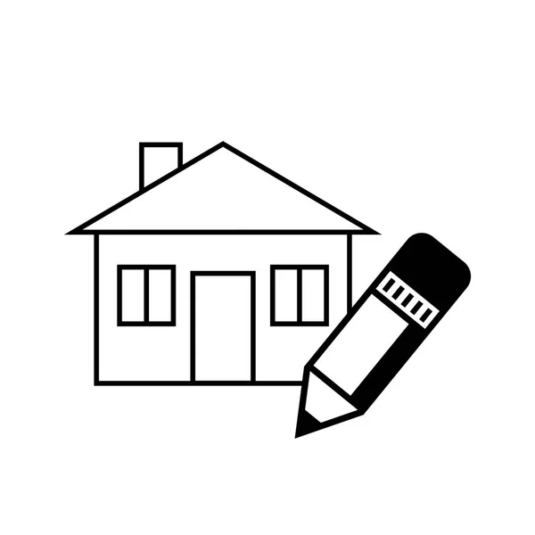Icône maison noire sur fond blanc — Image vectorielle
