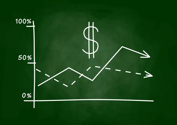 Grafiek tekenen op blackboard — Stockvector