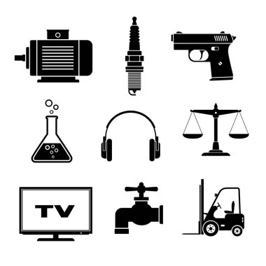 Beyaz arka plan üzerinde siyah Icons set