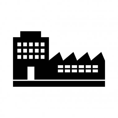 Beyaz arkaplanda fabrika vektör simgesi