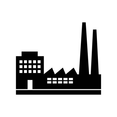 Beyaz arkaplanda fabrika vektör simgesi