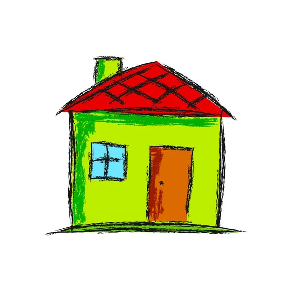 Dessin de maison sur fond blanc — Image vectorielle