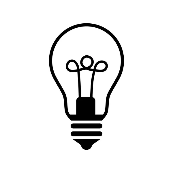 Icona lampadina nera su sfondo bianco — Vettoriale Stock
