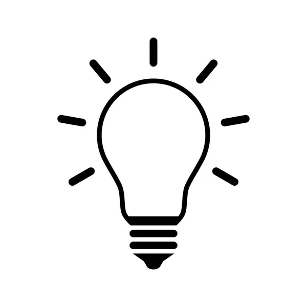 Black lightbulb icon on white background — Stock Vector