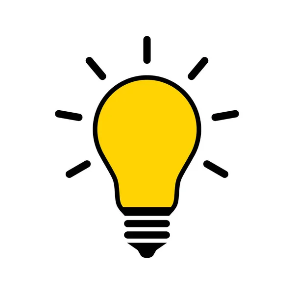 Icona della lampadina su sfondo bianco — Vettoriale Stock