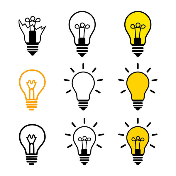 Lightbulb icon on white background    