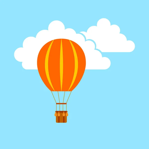 Orangefarbener Heißluftballon — Stockvektor