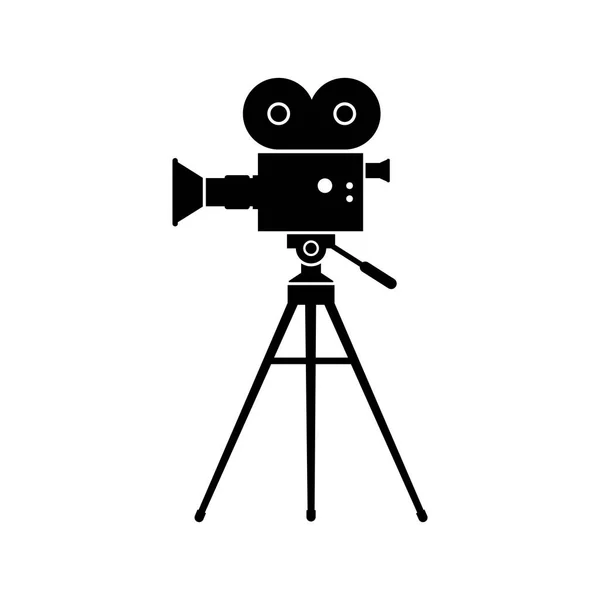 Movie camera vector icon, isolated object on white background — Stock Vector