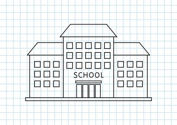 Skolan ritning på kvadrerade papper — Stock vektor
