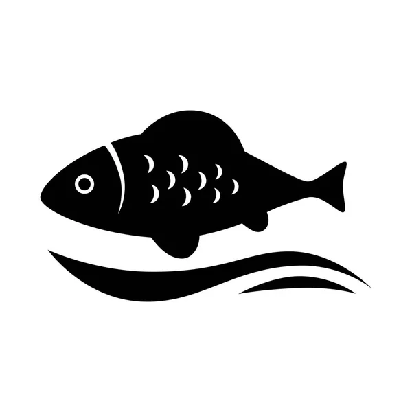 Black fish vector icon — Stock Vector