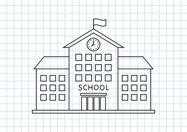 Escola desenho em papel quadrado —  Vetores de Stock