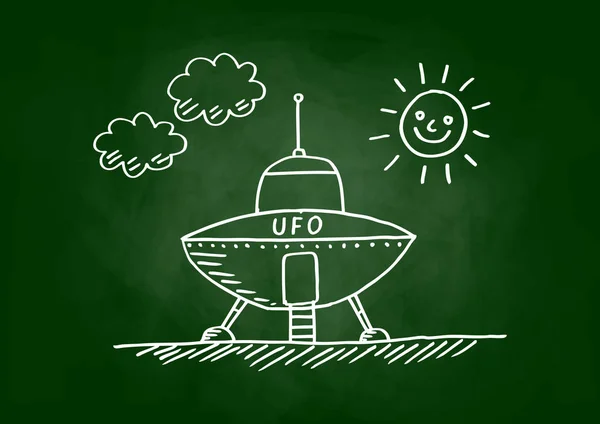 Yazı tahtası üzerinde çizim Ufo — Stok Vektör