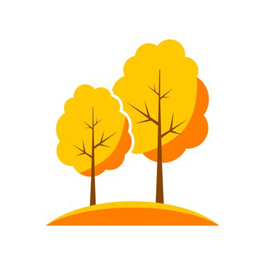 Beyaz arkaplanda ağaç vektörü simgesi