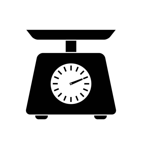 Escala de cocina icono vectorial sobre fondo blanco — Vector de stock