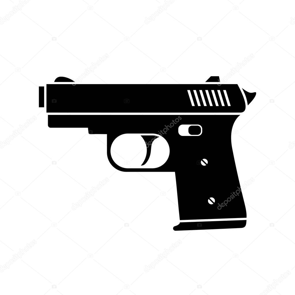 Gun vector icon on white background