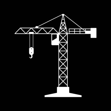 Siyah arkaplanda beyaz kule vektör simgesi  