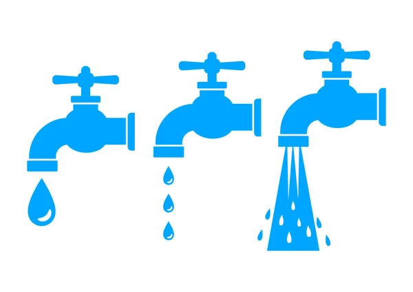 Faucet vector icons on white background — Stock Vector