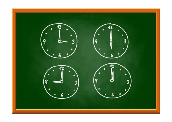 Rysunek zegara na tablicy — Wektor stockowy