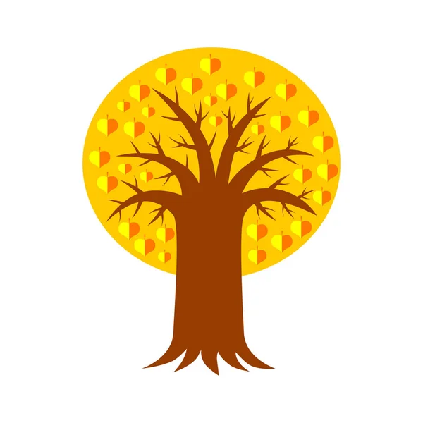 Árbol de otoño Vector icono — Vector de stock