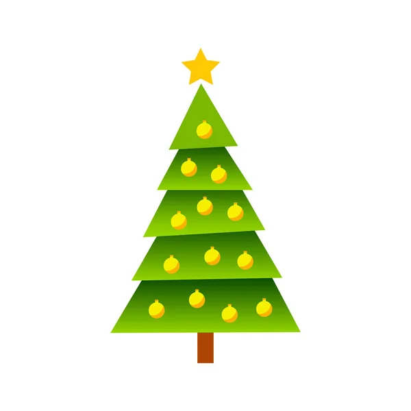 Árbol de Navidad sobre fondo blanco — Vector de stock