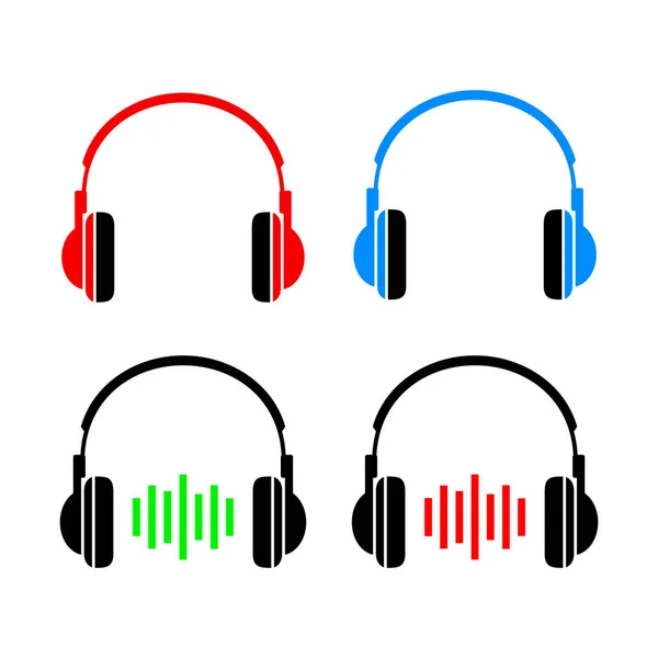 Headphones vector icons on white background — Stock Vector