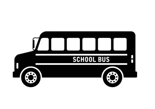 Icono de vector de bus escolar sobre fondo blanco, objeto aislado — Archivo Imágenes Vectoriales