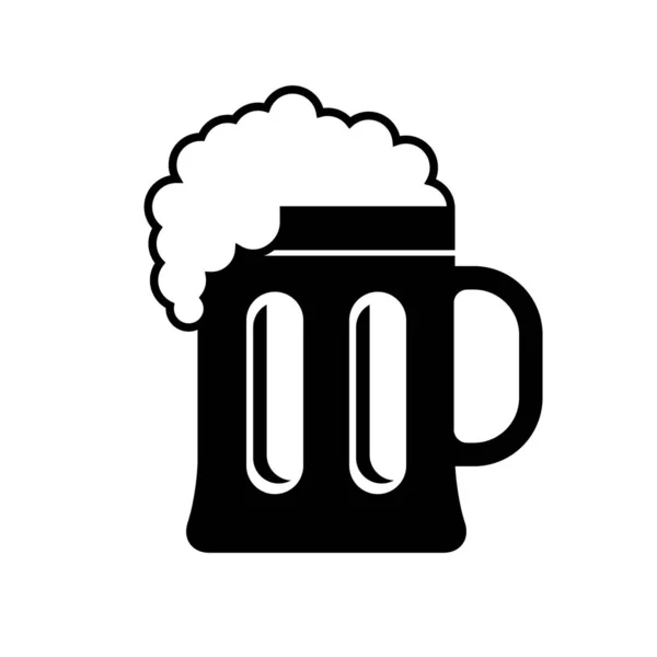 Ícone de vetor de cerveja no fundo branco, bebida alcoólica — Vetor de Stock