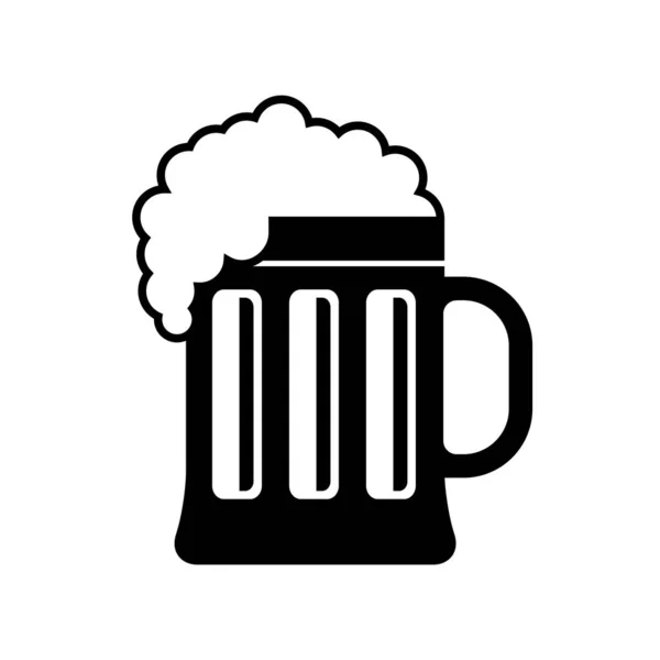 Icono de vector de cerveza sobre fondo blanco, bebida alcohólica — Vector de stock