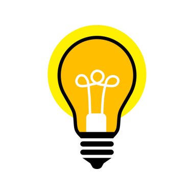 Beyaz arka plan üzerinde ampul simgesi    
