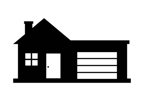 黑色和白色的房子图标 — 图库矢量图片