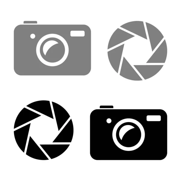 Εικονίδια διανυσματικής κάμερας σε λευκό φόντο — Διανυσματικό Αρχείο