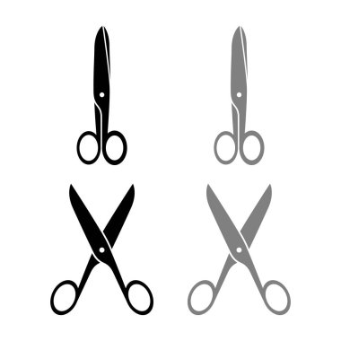  Beyaz arkaplanda makas vektör simgeleri