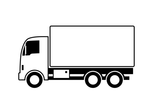 White truck vector icon on white background — Stock Vector