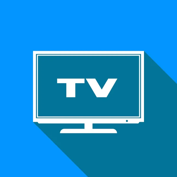 Telewizja wektor ikona na niebieskim tle — Wektor stockowy