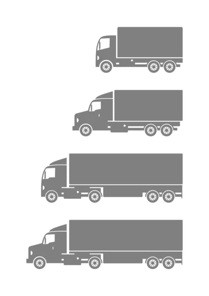 Camion icone vettoriali su sfondo bianco — Vettoriale Stock