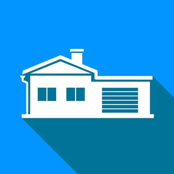 Haus Vektor-Symbol auf blauem Hintergrund — Stockvektor